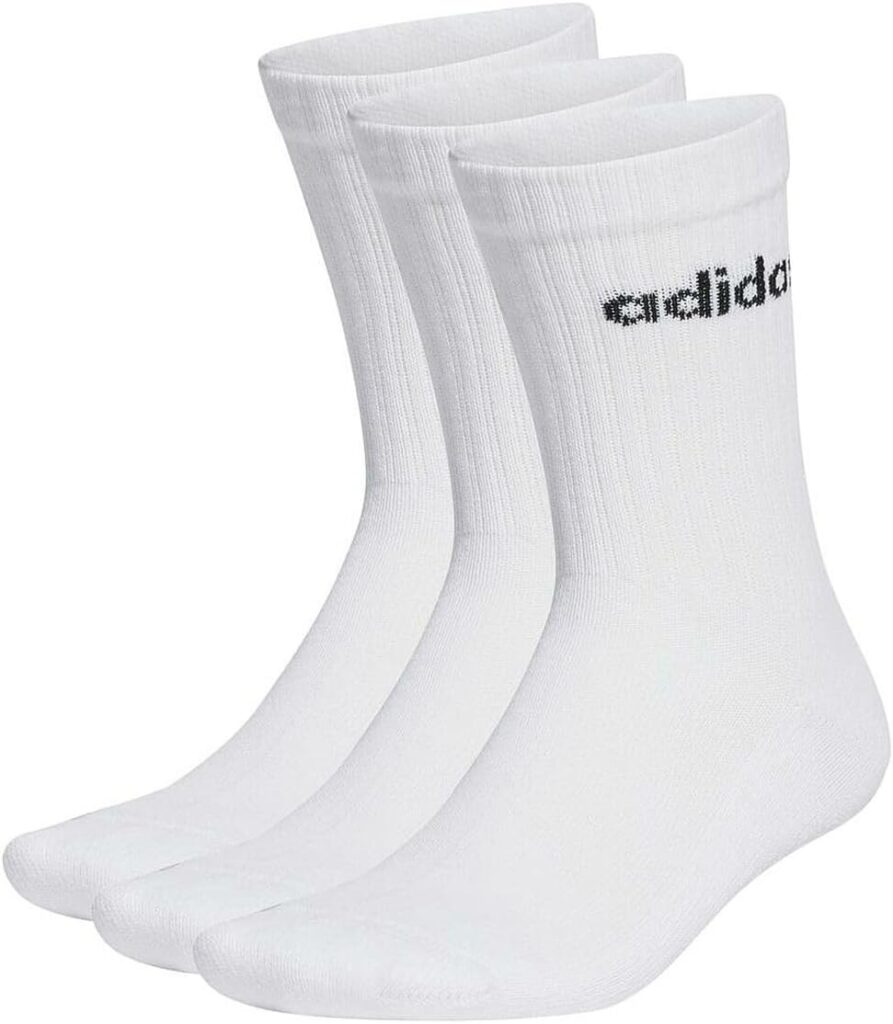 adidas Unisex Linear Crew Cushioned 3 Pairs Crew Socks