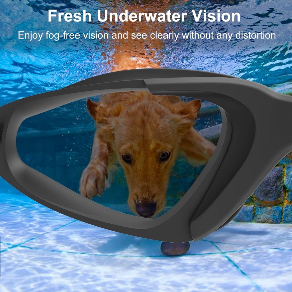 Kurt Adler Swimming Goggles, Goggles Swimming Adult Anti-Fog Polarized Swimming Goggles, UV Protection No Leaking Wide View Swim Glasses, Soft Silicone Nose Bridge Swim Goggles for Men Women