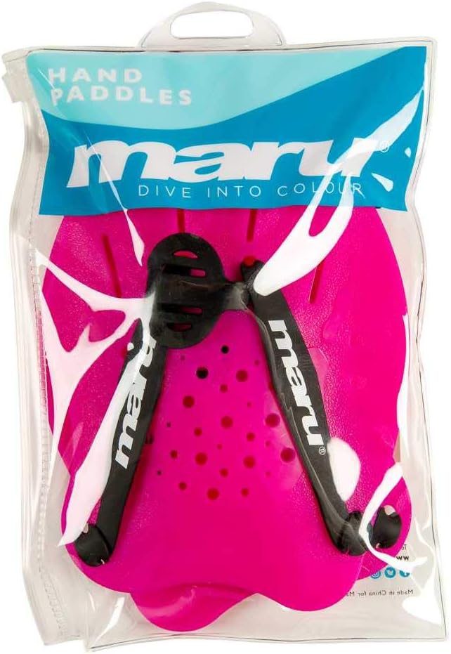 MARU Adult and Junior Swimming Hand Paddles , Equipment and Kit for Training aid in Pool, Build Strength, Easy to fit, for Novice and Professional Use, available in Green and Pink