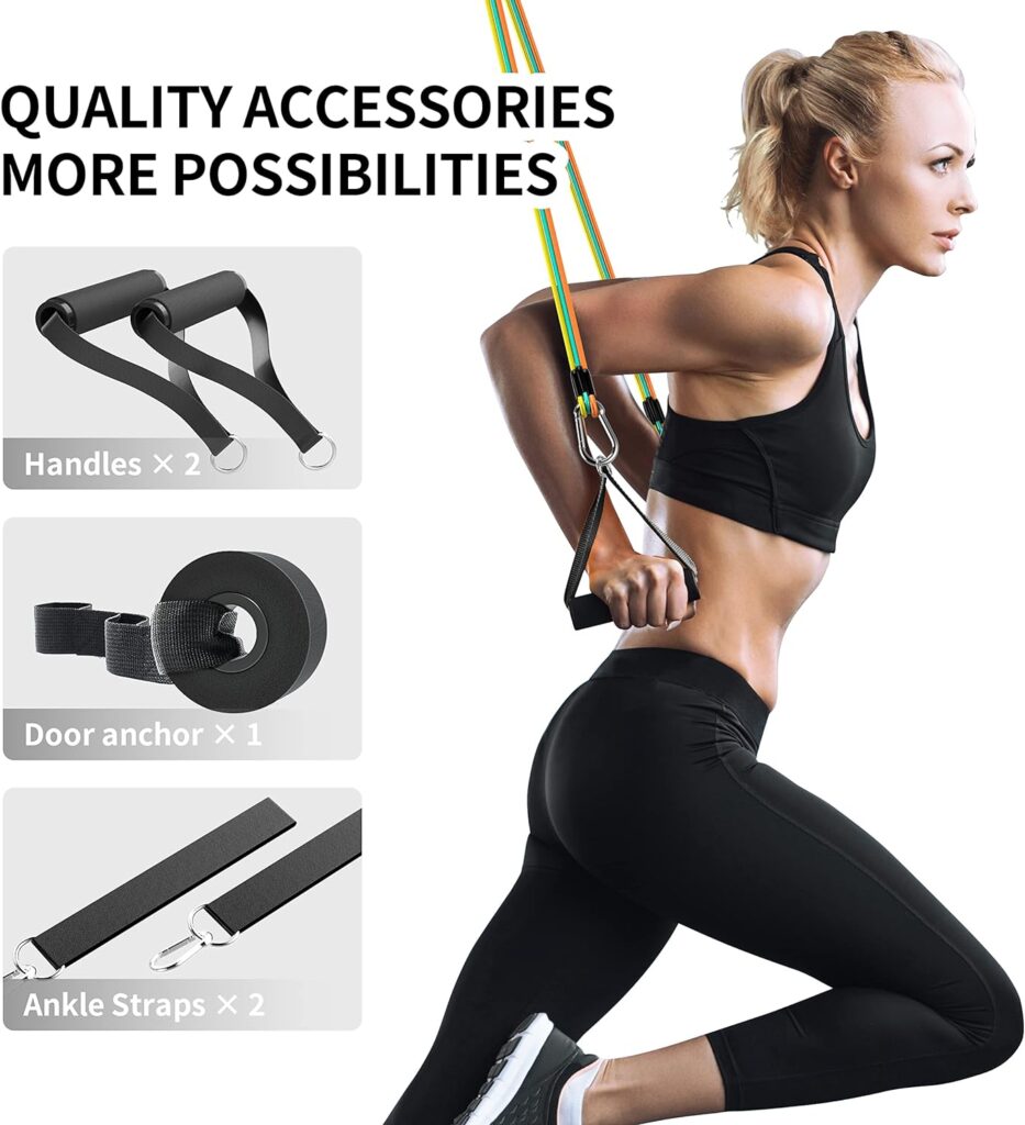 PROIRON Resistance Bands Set, Exercise Resistance Bands Men Women, Resistance Bands with Handles, Fitness Resistance Tubes, Door Anchor, Workout Bands Outdoor, Home Gym Training Equipment
