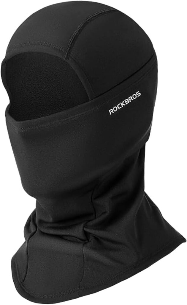 ROCKBROS Ski Mask Windproof Cycling Balaclava Thermal Neck Gaiter Full Face Mask Warm Polar Fleece Headwear Mulfifunctional Scarf Skiing Motorcycling Fishing Black