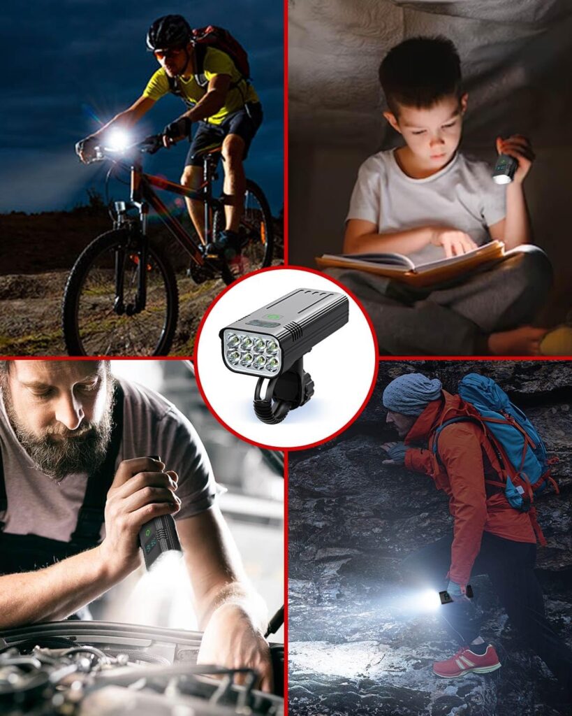 Victoper Bike Lights Front And Back, 2023 Upgrade Super Bright 8000 Lumen 8LED Bicycle Lights Durable IPX5 Waterproof USB Rechargeable 5 Modes Bike Lights Set For Road Mountain Night Riding