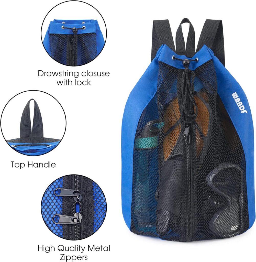 WANDF Swim Bag Mesh Drawstring Backpack Beach Backpack for Swimming, Gym, and Workout Gear