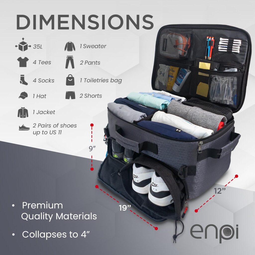 ENPI Golf Accessory Organiser and Travel Bag - Car Storage for Golf Accessories, Mens Golf Gear, Locker Shoe Organiser - Ideal for Golf Enthusiasts and Gifts