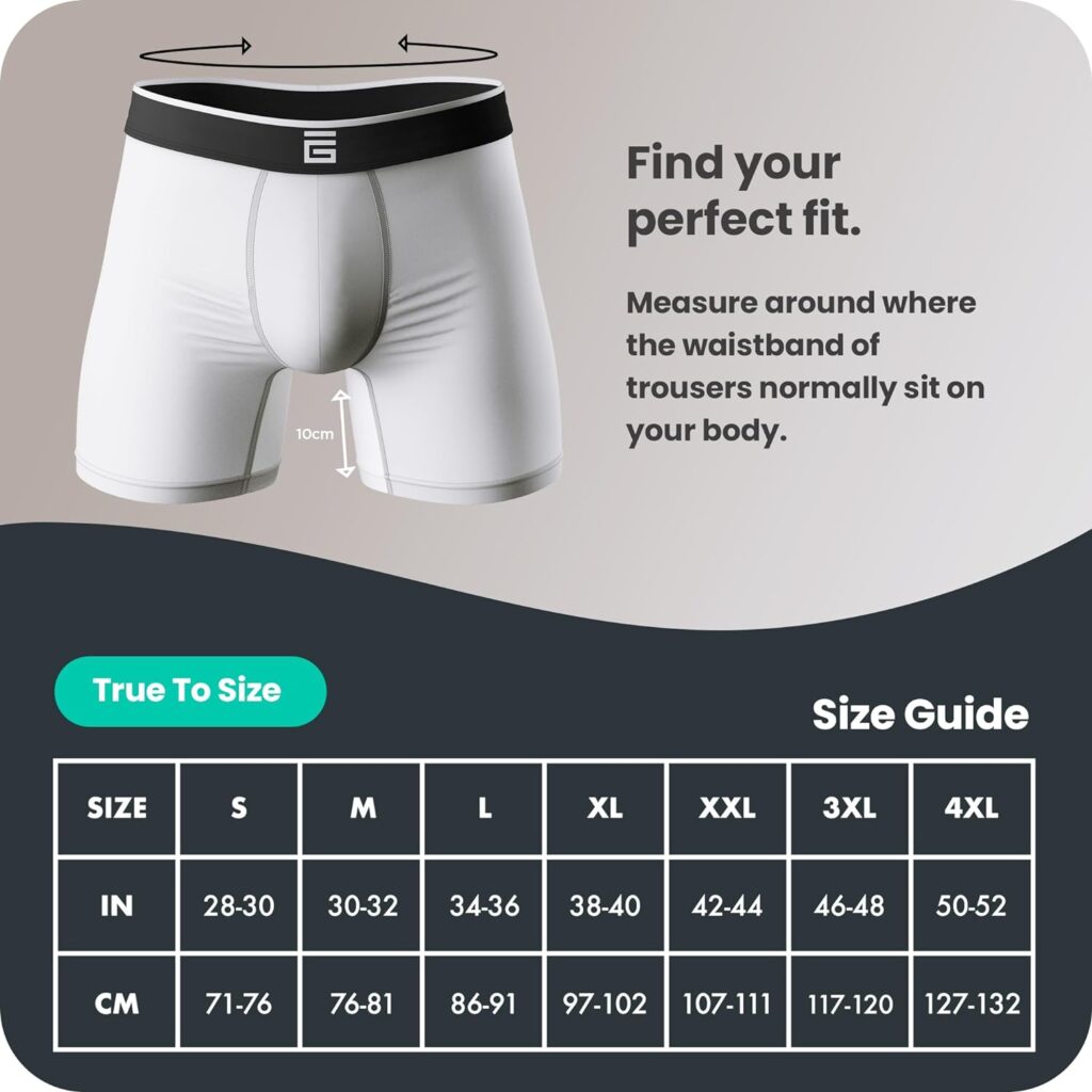 Giovici Mens Boxers Bamboo Anti Chafing Soft Comfortable Boxer Briefs Longer Leg - Boxer Shorts Multipack - Moisture Wicking Technology