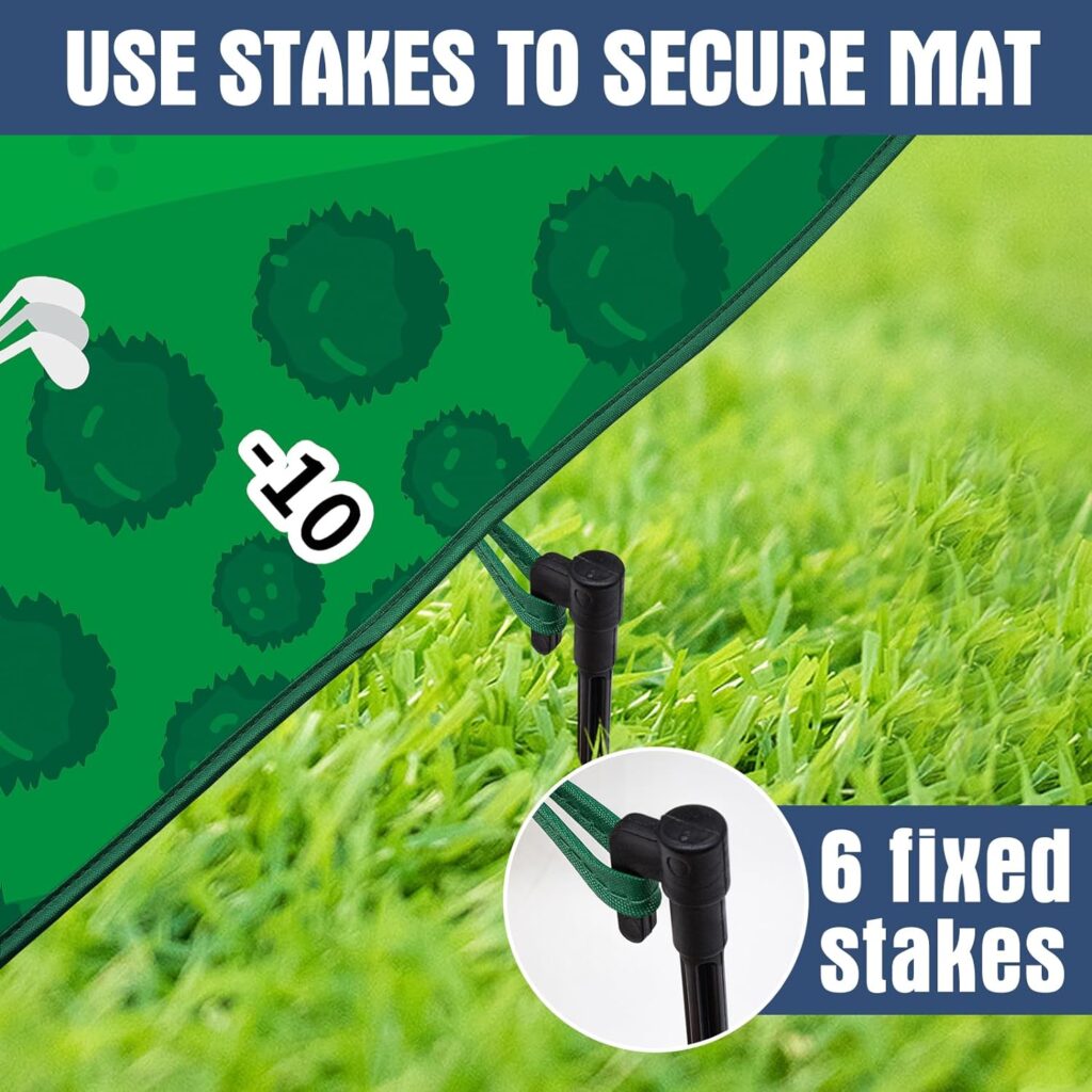 Golf Chipping Game Mat - Golf Practice Mats Casual Golf Putting Mat Golf Game Training Aid Set Mini Golf Hitting Mat for Indoor Outdoor Play Equipment Backyard Game