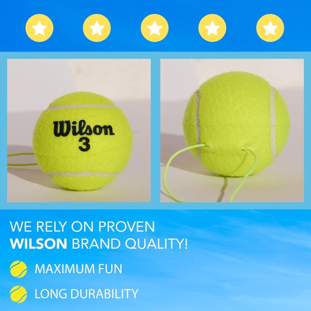 MOVEMATE Tennis-Trainer Set with Wilson® Tennis Ball | Innovative ball game for outdoors, in the garden, in the park for children adults | Incl. transport bag exercise videos