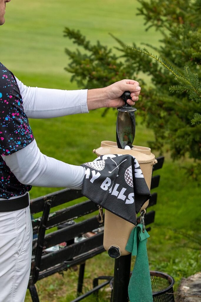 SHANKITGOLF Funny Golf Towel Gag Gift Clean Golf Balls Fun Golf Accessories With Clip For Golf Bag