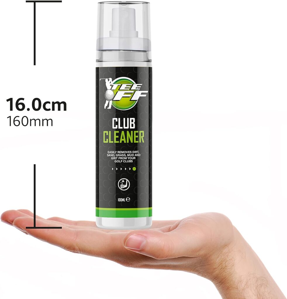 Tee Off Golf Club Cleaner | Use on Irons, Woods, Putters, Grips, Balls, Shoes and Bags, 100ml