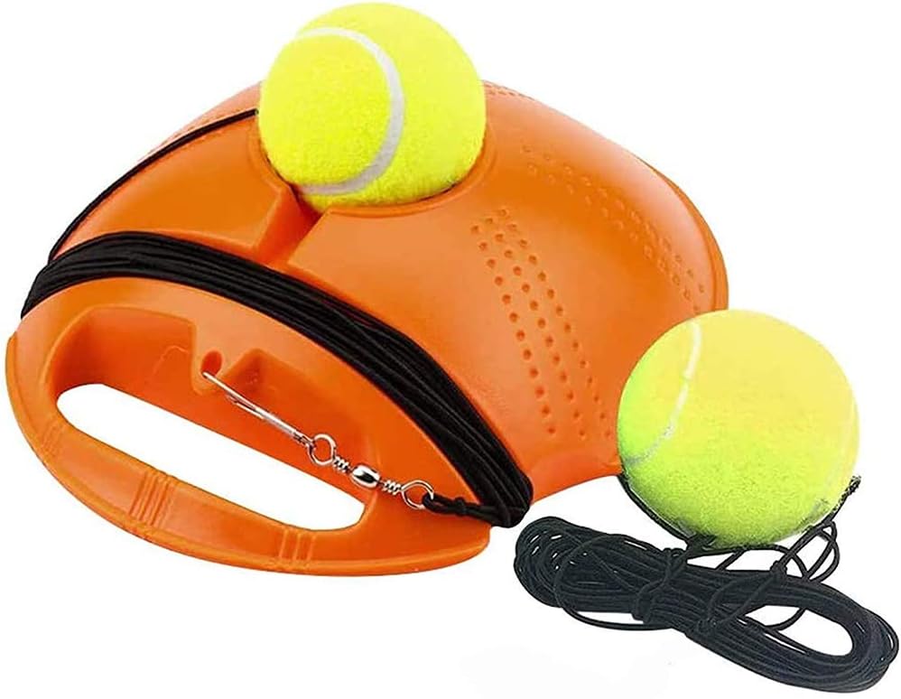 Tennis Trainer Rebound Ball Tennis Trainer Set with 2 Balls with Rope Trainer Baseboard,Self-Study Practice Training Tool Training Gear for Adult Solo Training Kids Player Beginner