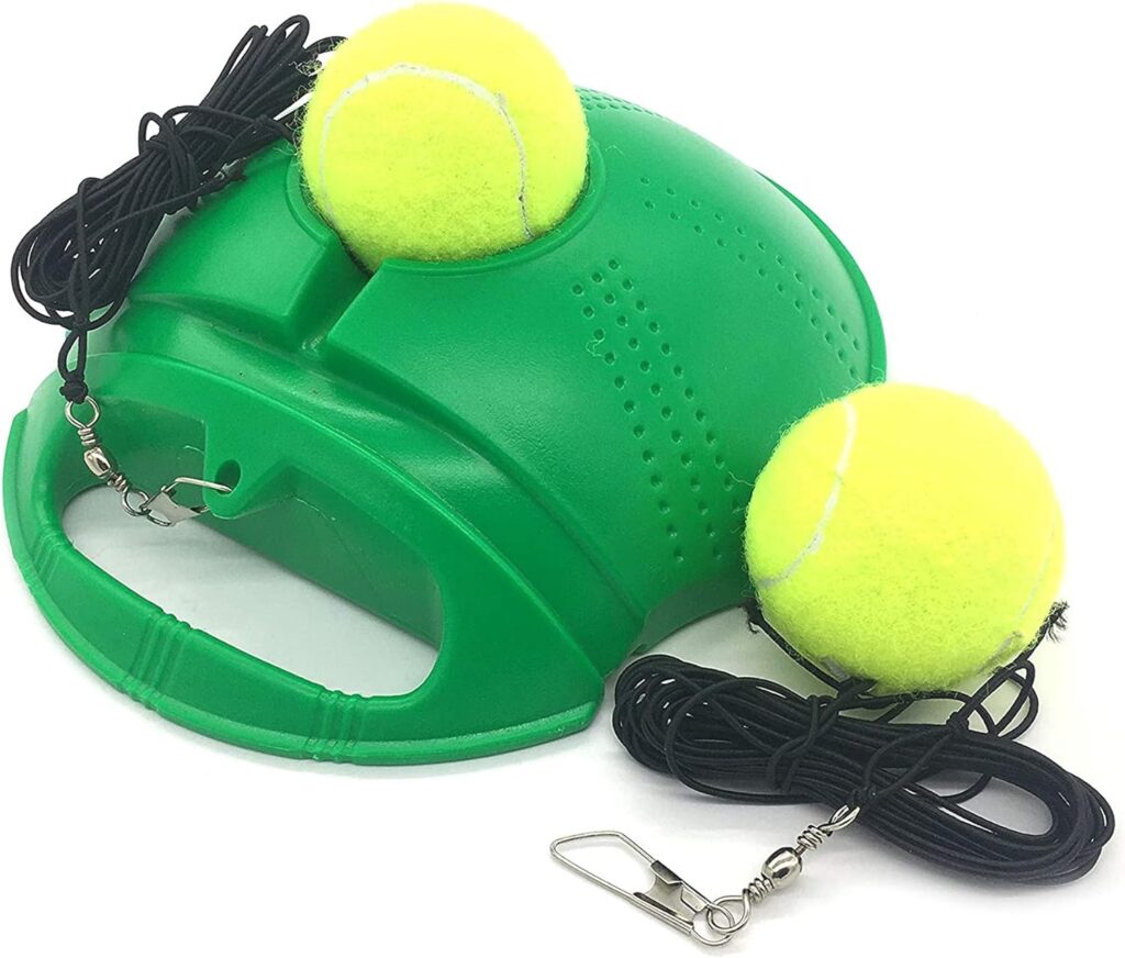 Tennis Trainer Rebound Ball Tennis Trainer Set with 2 Balls with Rope Trainer Baseboard,Self-Study Practice Training Tool Training Gear for Adult Solo Training Kids Player Beginner