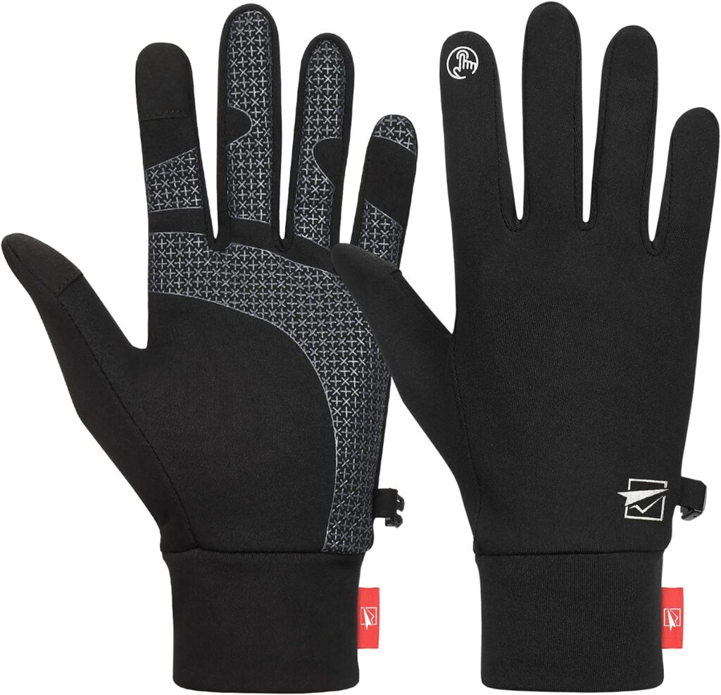 TOLEMI Winter Gloves Running Thermal Liner Gloves Warm Gloves Anti-slip Touchscreen Gloves for Men Women Sport Walking Riding Driving Cycling