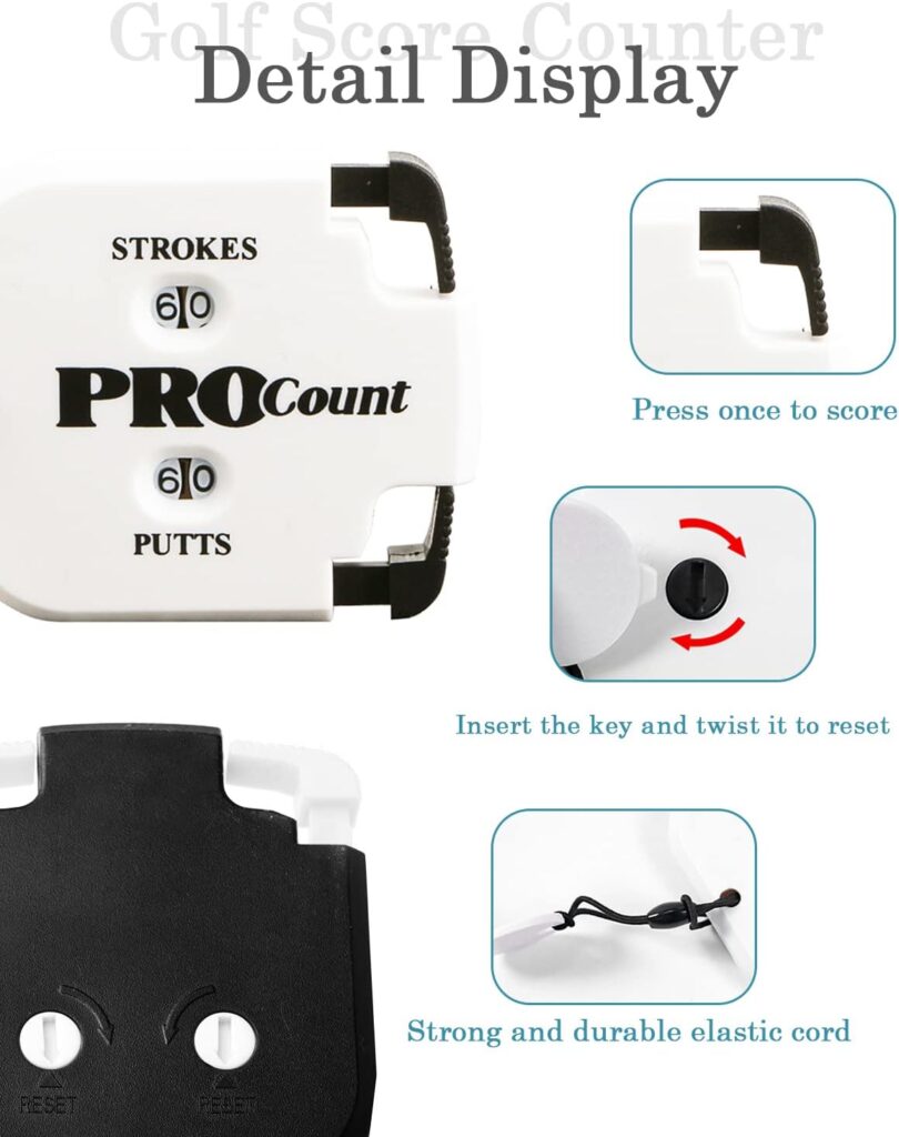 Tyouki Golf Score Counter 2 Pack Mini Golf Shot Counter Handheld scorer,2 Player Stroke Counter Portable Golf Game Scorekeeper One button reset,For Golf Game Scorekeeper