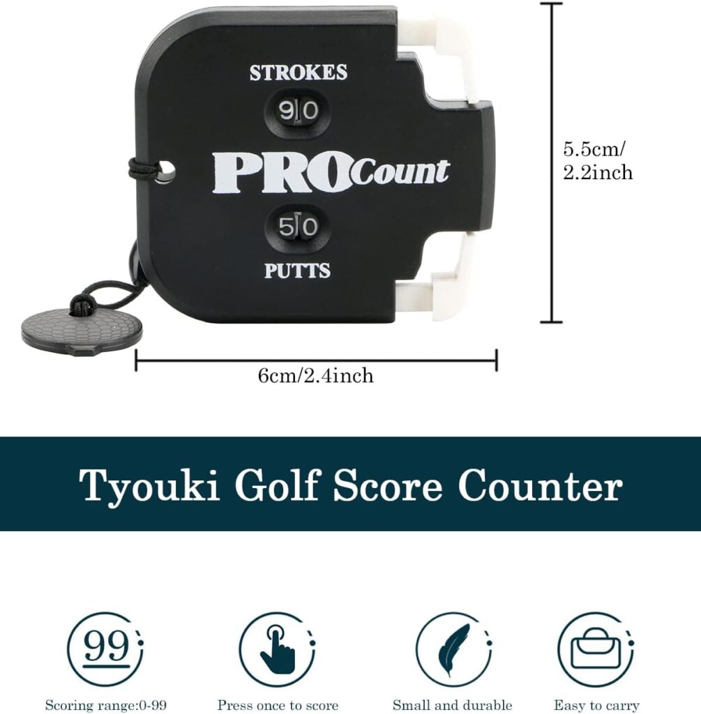 Tyouki Golf Score Counter 2 Pack Mini Golf Shot Counter Handheld scorer,2 Player Stroke Counter Portable Golf Game Scorekeeper One button reset,For Golf Game Scorekeeper