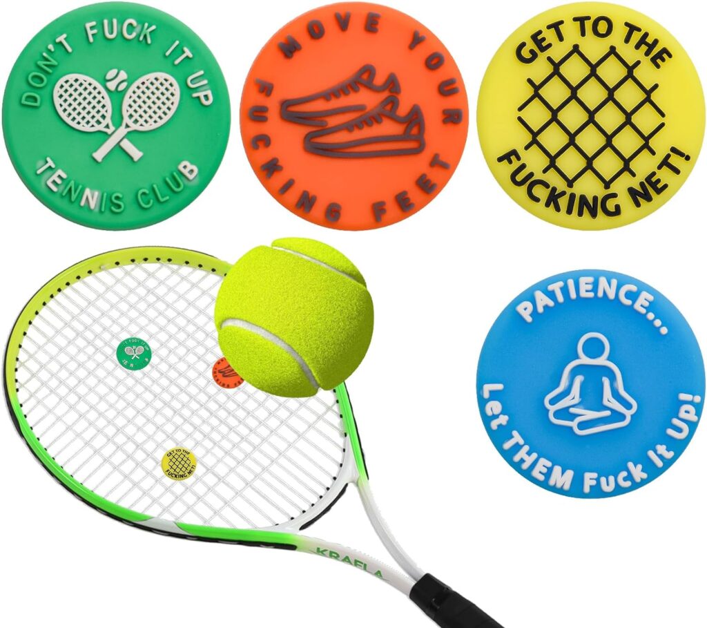 xinrongda 4PCS Tennis Damper, Tennis Equipment, Funny Tennis Racket Damper Shock Absorber, Unique Tennis Vibration Dampener Gift