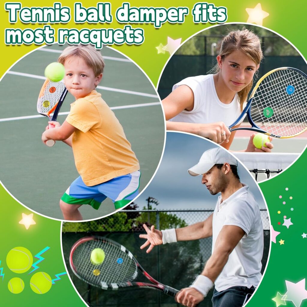 xinrongda 4PCS Tennis Damper, Tennis Equipment, Funny Tennis Racket Damper Shock Absorber, Unique Tennis Vibration Dampener Gift