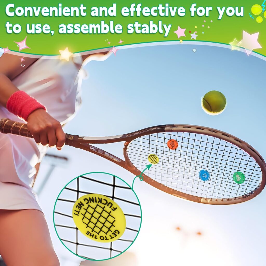 xinrongda 4PCS Tennis Damper, Tennis Equipment, Funny Tennis Racket Damper Shock Absorber, Unique Tennis Vibration Dampener Gift