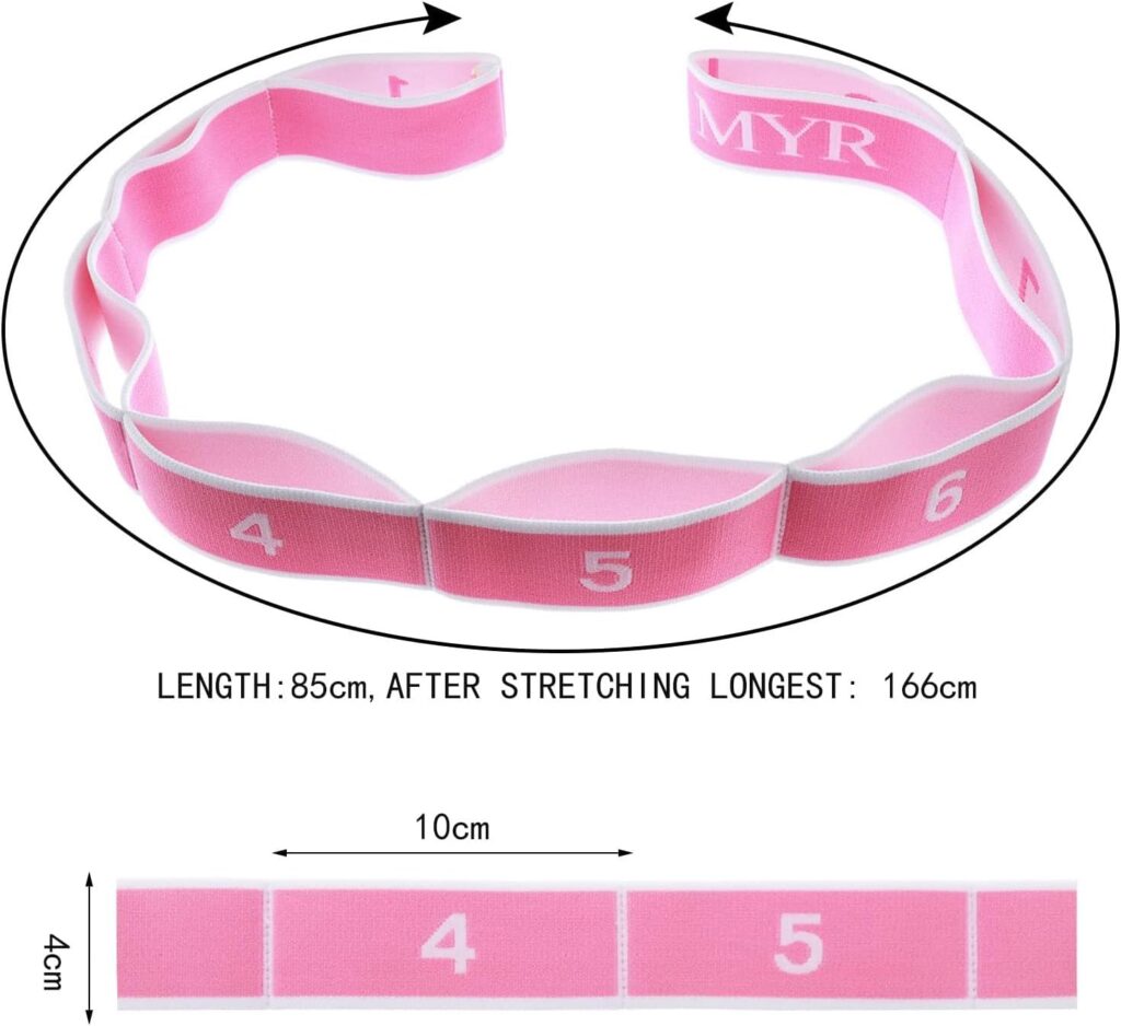 2 pcs Yoga Stretching Strap, flex strap for back pain gymnastics equipment for home girls Pilates, Yoga, Dance, Gymnastics Exercise and Flexibility (Pink ）