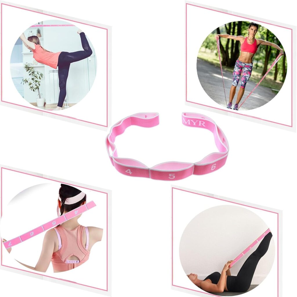 2 pcs Yoga Stretching Strap, flex strap for back pain gymnastics equipment for home girls Pilates, Yoga, Dance, Gymnastics Exercise and Flexibility (Pink ）