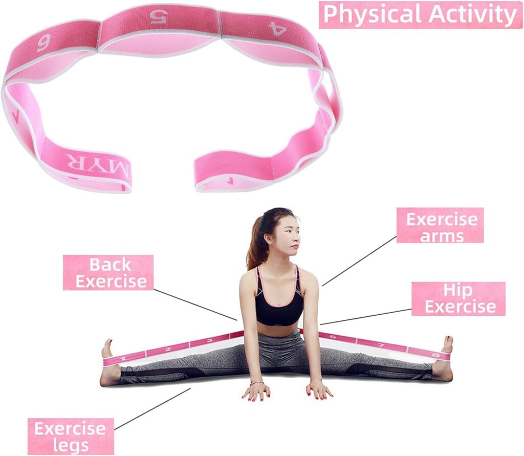 2 pcs Yoga Stretching Strap, flex strap for back pain gymnastics equipment for home girls Pilates, Yoga, Dance, Gymnastics Exercise and Flexibility (Pink ）