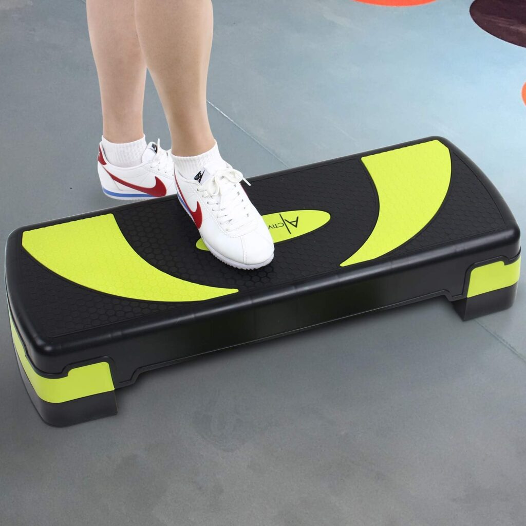 ACTIVE FOREVER Steppers for Exercise 3 Levels, Aerobic Step Board, Adjustable Height 10cm/15cm/20cm, Steps Equipment for Home Office