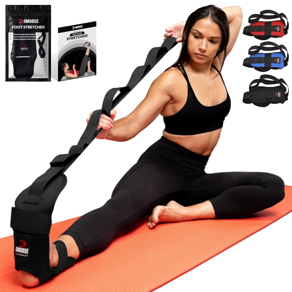 DMoose Calf Stretcher Foot Stretcher for Plantar Fasciitis - Hamstring Stretcher Yoga Stretching Strap for Achilles Tendonitis, Leg Stretcher Ligament Stretching Belt for Pain Relief, Dancers Yoga