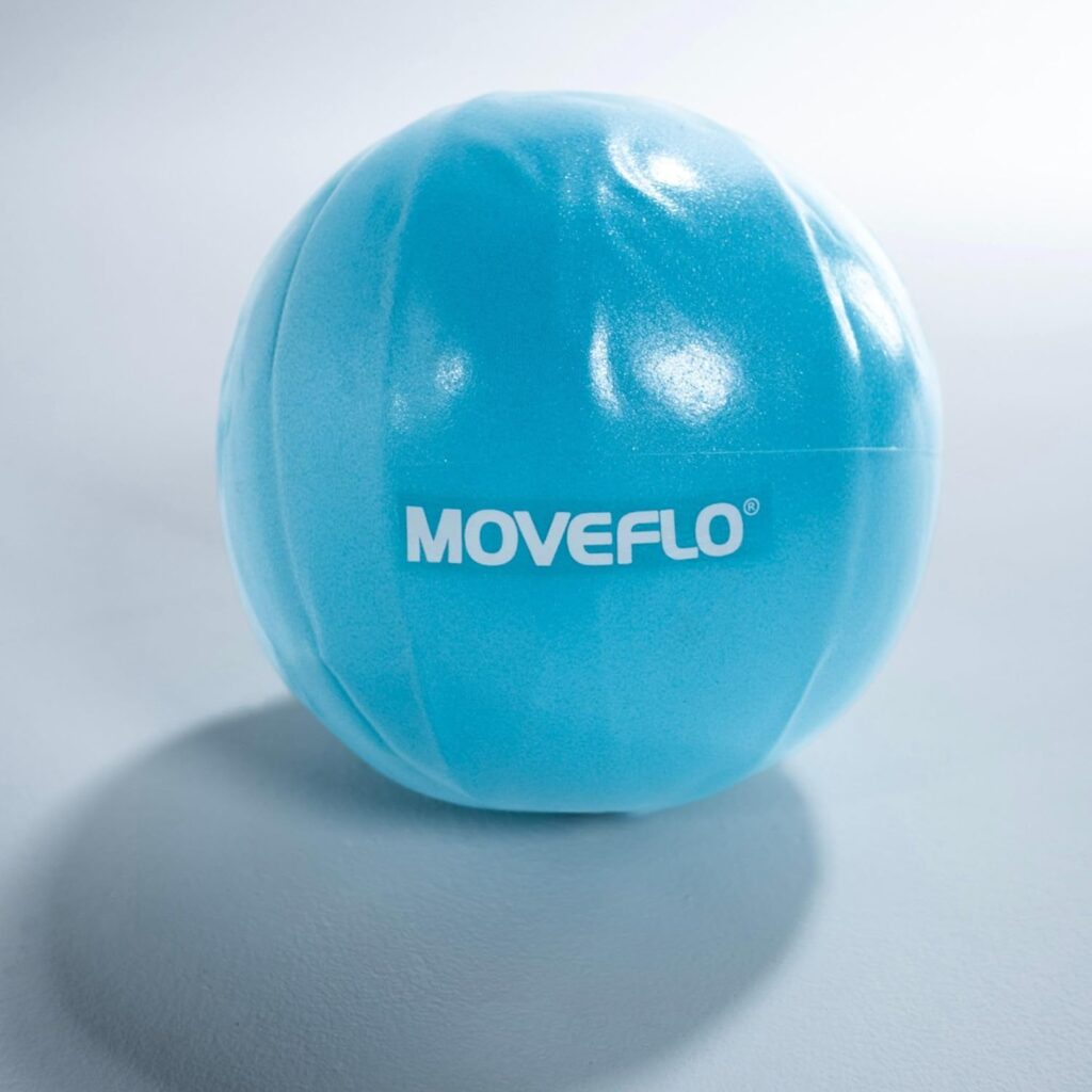 Moveflo Pilates Ball | Blue 23-25cm Soft Exercise Ball | Pelvic Health Exercise | Mini Gym, Yoga, Pilates, Physical Therapy Ball | Studio, Gym, Office or Home Equipment