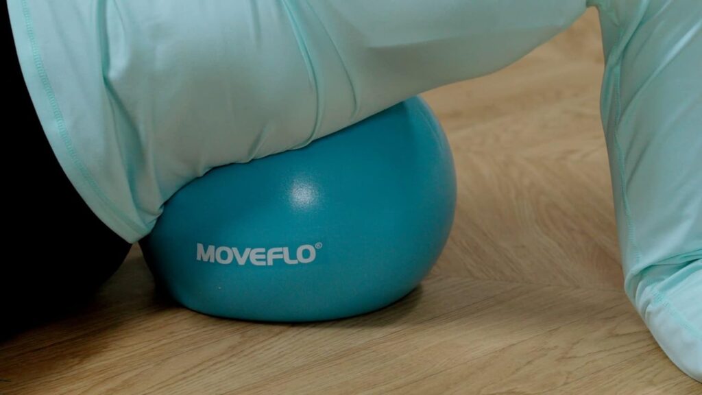 Moveflo Pilates Ball | Blue 23-25cm Soft Exercise Ball | Pelvic Health Exercise | Mini Gym, Yoga, Pilates, Physical Therapy Ball | Studio, Gym, Office or Home Equipment