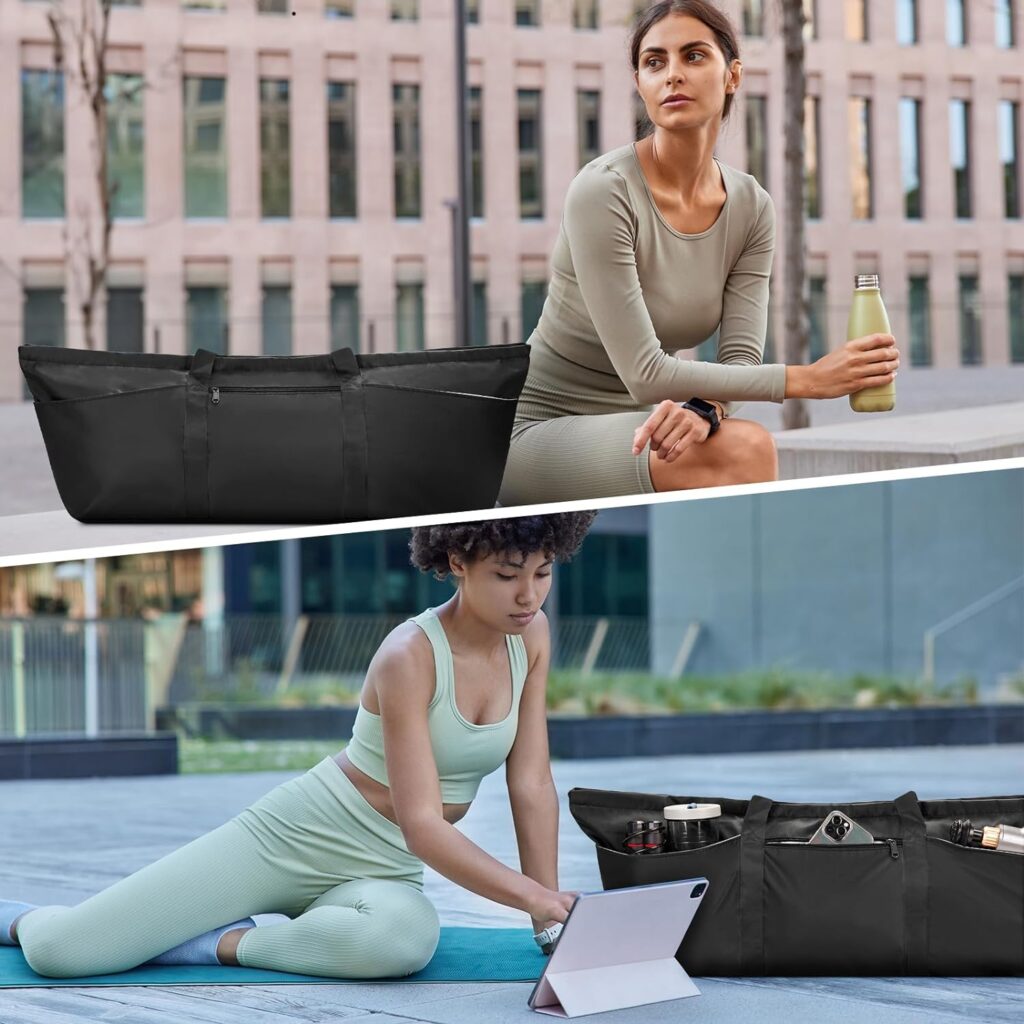 sportsnew Gym Bag Womens Large Yoga Bag for Yoga Mat and Blocks with Shoes Bag and Wet Compartment Ladies Pilates Mat Bag with Adjustable Mat Strap