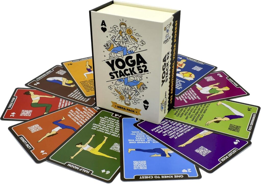 Stack 52 Yoga Exercise Cards: Designed by Certified Yoga Instructor. Video Instructions Included. Beginner to Advanced Poses and Asana Workout Games. Improve Fitness and Flexibility (Base Deck)