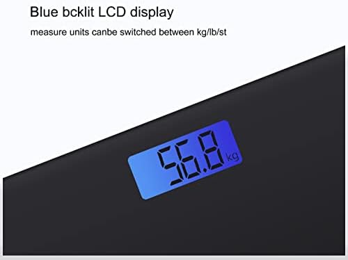 Digital Electronic Bathroom Scale Bath Scales Body Weight 28x28cm 180KG Platform Backlit Display Weight Management Black Silver White (Black)