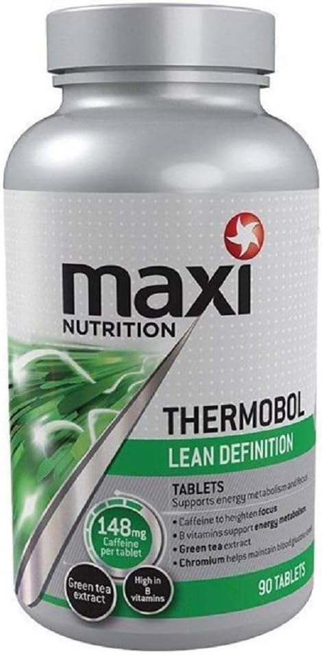 MaxiNutrition - Thermobol, Metabolism Supplement for Lean Muscle Support - Contains Chromium Biotin, High in B Vitamins - 100mg Green Tea Extract, 130mg Caffeine per Serving, 90 Tablets