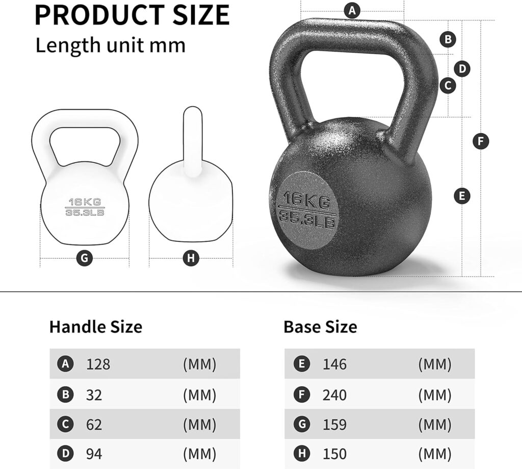 PROIRON Cast Iron/Neoprene Coated kettlebell Weight for Home Gym Fitness Weight Training (4KG-24KG)