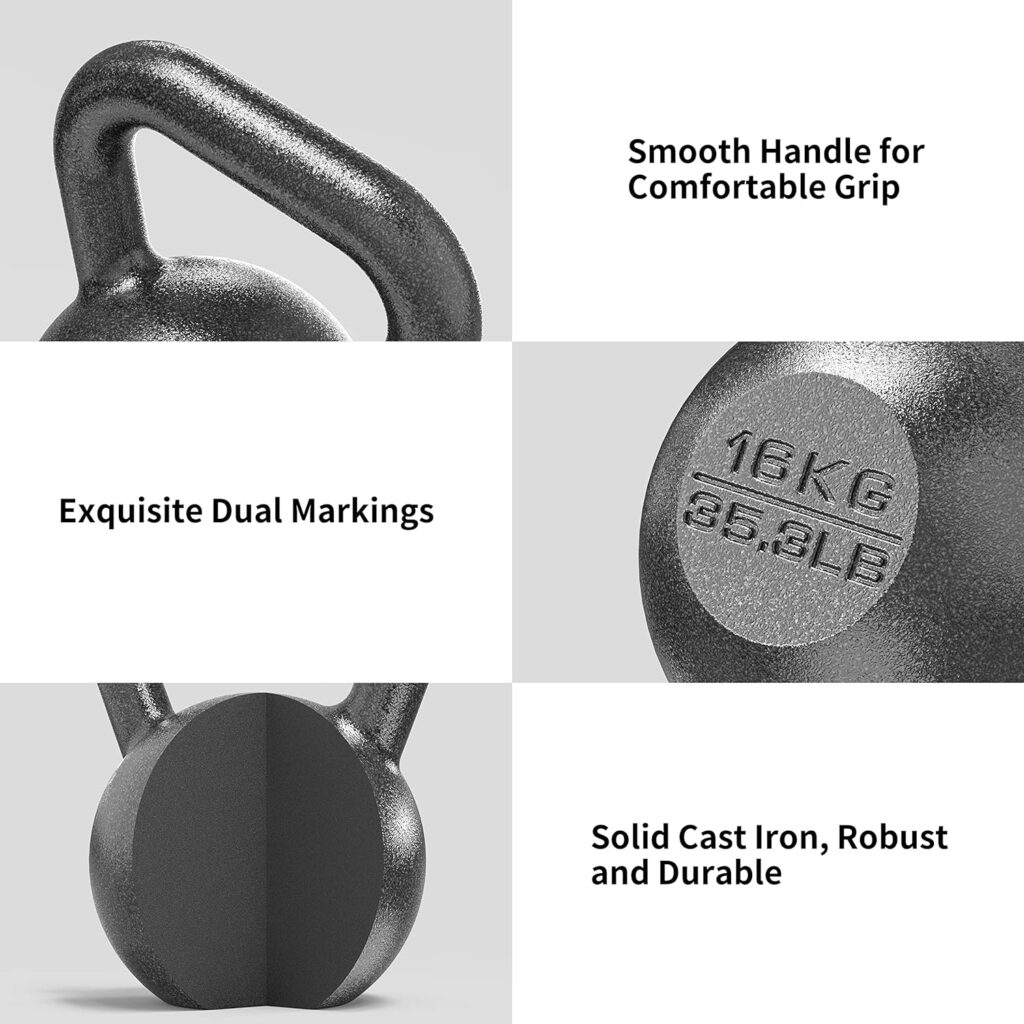 PROIRON Cast Iron/Neoprene Coated kettlebell Weight for Home Gym Fitness Weight Training (4KG-24KG)